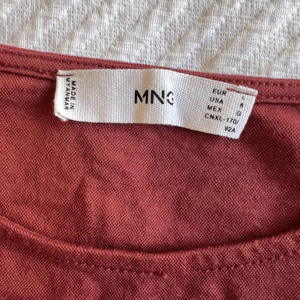Mango - Ruffled Drop Waist - Rust Red / Maroon Dress - Picture 4 of 10